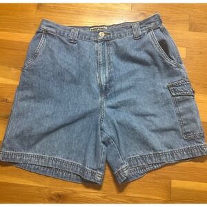 Vintage Forenza Denim Cargo Shorts Medium Wash High Waist 90s Style 26-3817-9 12